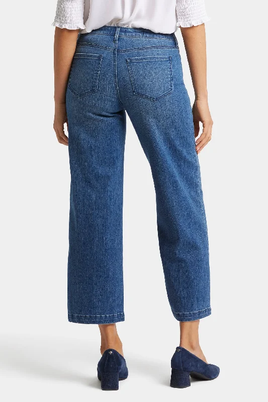 Teresa Wide Leg Ankle Jeans - Mission Blue