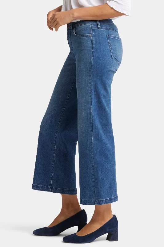 Teresa Wide Leg Ankle Jeans - Mission Blue