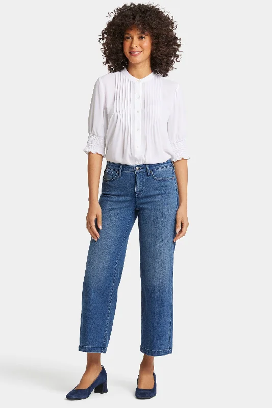 Teresa Wide Leg Ankle Jeans - Mission Blue