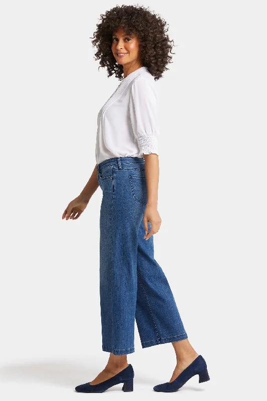 Teresa Wide Leg Ankle Jeans - Mission Blue