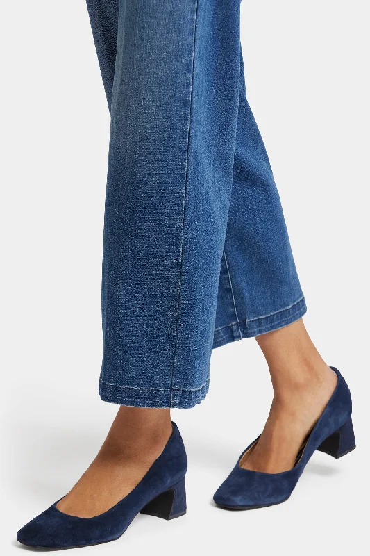 Teresa Wide Leg Ankle Jeans - Mission Blue