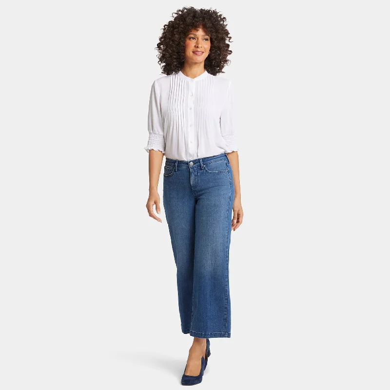 Teresa Wide Leg Ankle Jeans - Mission Blue