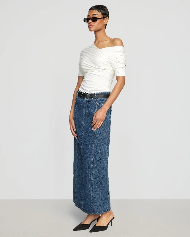 Thalia Ruched Off-Shoulder Tee