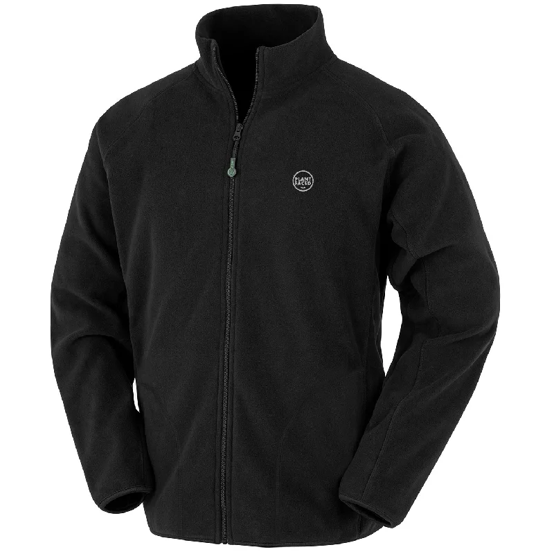 The Classics - Recycled Fleece Zip Jacket - Embroidered Logo - Black