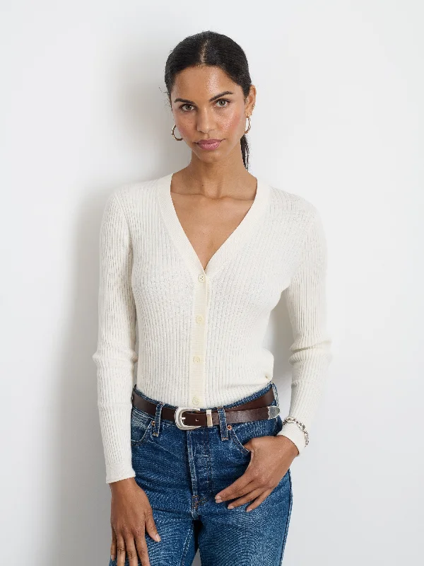 V-Neck Ribbed Cardigan