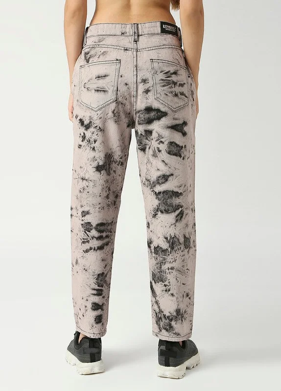 Valencia Black Tie Dye Mom Jeans