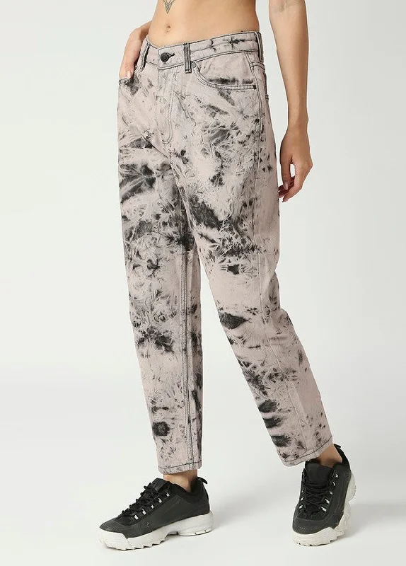 Valencia Black Tie Dye Mom Jeans