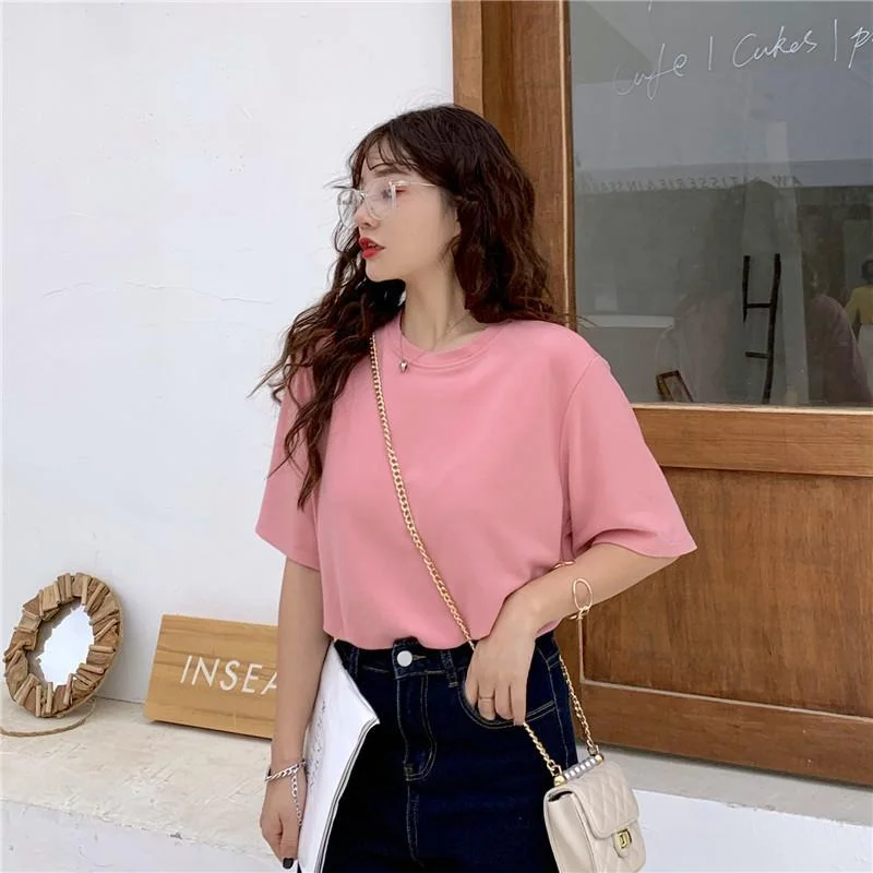 Women's Solid Color Loosed T-shirt