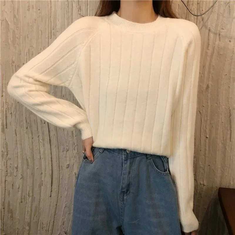 Women's Sweet Pure Color Knitted Sweaters