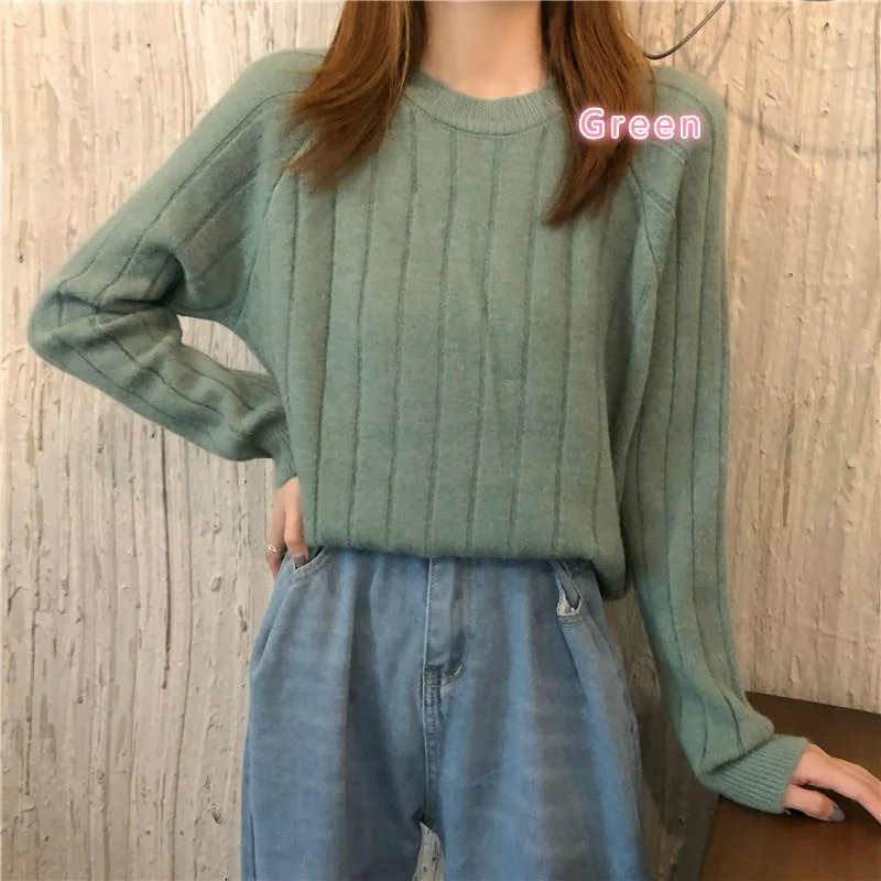 Women's Sweet Pure Color Knitted Sweaters