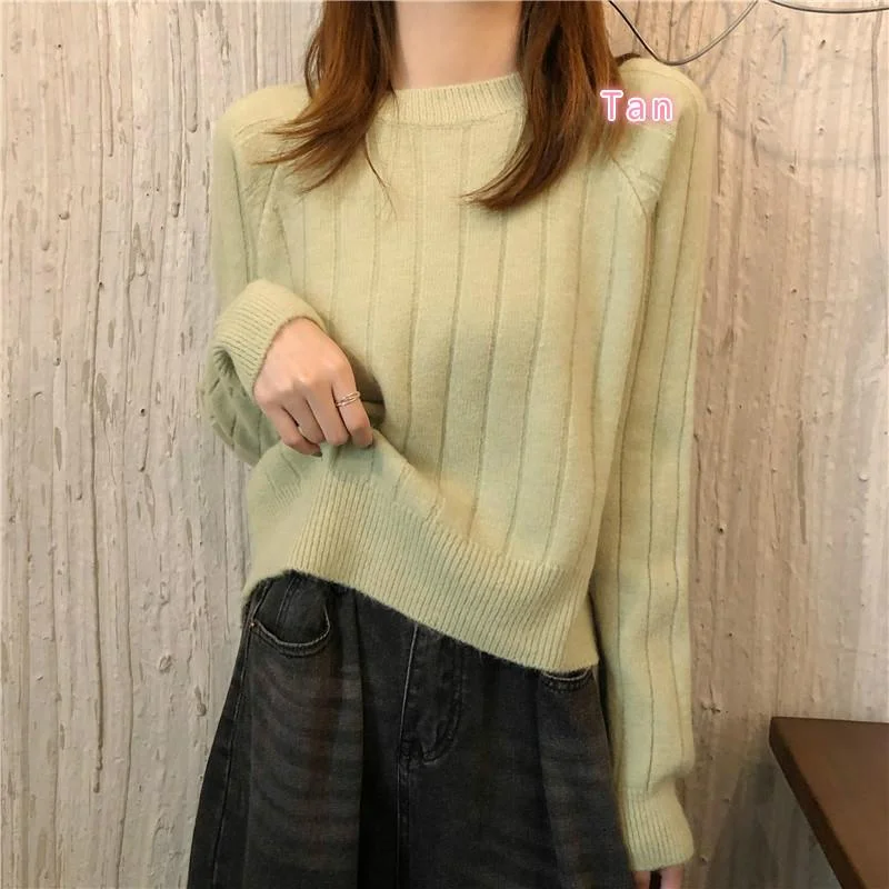 Women's Sweet Pure Color Knitted Sweaters